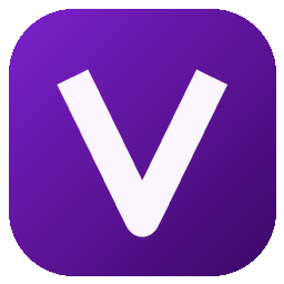 Símbolo V morado